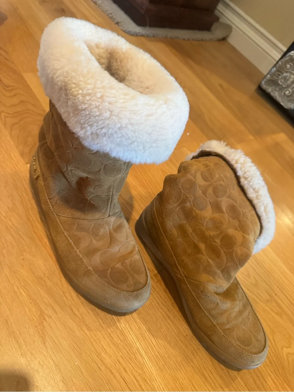 Coach “Teri” Winter Boots.  Versatile suede and sheared wool lined.